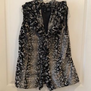 Large Black Animal Print Vest